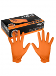 Perforuotos nitrilo pir&scaron;tinės, oranžinės, 50 vienetų, XL dydis