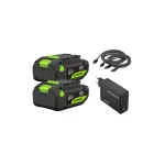 Dviejų 4.0Ah akumuliatorių ir 140W kroviklio komplektas USB-C 24V 2X4.0Ah + 140W K2D8DEAA1, GREENWORKS