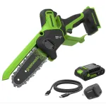 Mini &scaron;akų genėt uvas 15cm BL 24V (2Ah akumuliatorius + kroviklis) CS1522GA2, GREENWORKS