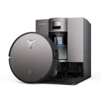 Plaunantis dulkių siurblys robotas Ecovacs DEEBOT X11 OMNICYCLONE EU, su nauja universalia be mai&scaron;elio OmniCyclone stotele, juodas