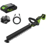 Gyvatvorių genėtuvas 24V 61cm BL 28mm HT6102A2 (2.0Ah USB-C + 30W kroviklis), GREENWORKS
