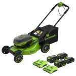 Savaeigė vejapjovė 51 cm 48V(2x24V) BL 4BP (4X4.0Ah akumuliatoriai ir 2X krovikliai) LM5112SA1, GREENWORKS