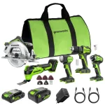 5vnt įrankių rinkinys CK351A1 (krep&scaron;ys + 2.0Ah + 4Ah + 65W USB kroviklis), GREENWORKS