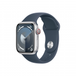 Apple Apple Watch Series&nbsp;9 GPS + Cellular 41mm Silver Aluminium Case with Storm Blue Sport Band - S/M Apple