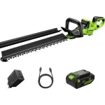 Gyvatvorių genėtuvas 24V 66cm BL HT6602RA2 (4.0Ah USB-C + 65W kroviklis), GREENWORKS