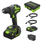 Smūginis suktuvas/gręžtuvas (60N.m) PRO 24V BL 5S HD560A2 (2Ah + 4Ah + 65W USB-C), GREENWORKS