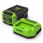 Akumuliatoriaus ir kroviklio komplektas 60V K6S2AEAA1 (2A kroviklis ir 2Ah akumuliatorius), GREENWORKS