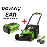Savaeigė vejapjovė 46cm GENII 40V LM4604SA2 (2X4.0Ah + kroviklis) + 8Ah, GREENWORKS