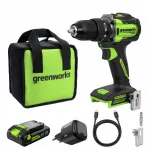 Smūginis suktuvas/gręžtuvas (60N.m) PRO 24V BL 5S HD560A3 (2Ah + 65W USB-C), GREENWORKS
