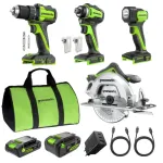 4vnt įrankių rinkinys CK341A1 (krep&scaron;ys + 2.0Ah + 4Ah + 65W USB kroviklis), GREENWORKS
