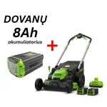 Savaeigė vejapjovė 60V 61 cm, dviejų peilių (kroviklis ir 2X4Ah akumuliatoriai) gd60lm61k4x + G60B8, GREENWORKS