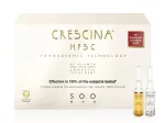 CRESCINA HFSC TRANSDERMIC ampulių kompleksas plaukų slinkimo stabdymui ir plaukų atauginimui VYRAMS 500 stiprumo 20 vnt (10+10)