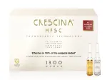 CRESCINA HFSC TRANSDERMIC ampulių kompleksas plaukų slinkimo stabdymui ir plaukų atauginimui MOTERIMS 1300 stiprumo 40 vnt (20+20)