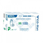Vienkartinės vinilinės baltos pir&scaron;tinės Kid-Man M 100 vnt