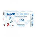 Vienkartinės vinilinės baltos pir&scaron;tinės Kid-Man L 100 vnt