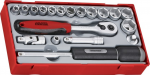 19-elementų  Ki&scaron;tukinių raktų komplektas   su raktu  3/8 TENG TOOLS TT3819