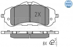 Stabdžių kaladėlės. PEUGEOT P. 308 1,2-2,0 13- (MEYLE) 025 258 9518