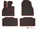 Kilimėliai QuiltyMats TOYOTA CAMRY 2018-2024 (Hibridas) (4 vnt.), Black-Red /16-14