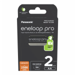 Panasonic Eneloop Pro AA 2500 mAh BK-3HCDE/2BE elementai, 2 vnt.