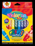 Dvipusiai flomasteriai su antspaudais 10 spalvų Colorino Kids