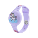 Ofkoz Kids Waterproof Bracelet for Apple AirTag - Purple Unicorn