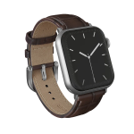 BURGA Leather Strap + Silver for Apple Watch 40/41/42 mm - Espresso