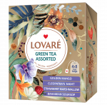 LOVARE Assorted green tea  žalioji arbata (4 rū&scaron;ys po 8 vnt. 32vnt)