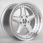 Ratlankis Kara 7,5X17 5X120 ET30 72,6 Silver Machined Lip Chrome Rivets