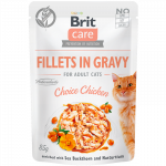 Brit Care Cat Fillets in Gravy Choice Chicken konservai su vi&scaron;tiena katėms, Svoris 85 g