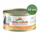 Almo Nature HFC Tuna&Shrimps &scaron;lapias maistas katėms 24x70 g