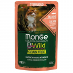 Monge BWild Sterilised konservai katėms su la&scaron;i&scaron;a, Svoris 85 g