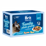 Brit Premium Cat konservai katėms filė padaže Family Plate (12&times;85 g)