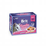 Brit Premium Cat konservai katėms filė drebučiuose Family Plate 12&times;85 g