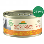 Almo Nature HFC Kitten Chicken &scaron;lapias maistas kačiukams iki 1 metų 24x70g