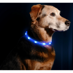 TRIXIE LED ĮKRAUNAMAS &Scaron;VIEČIANTIS antkaklis USB, silikonas, XS-XL 70cm/10mm, mėlynas