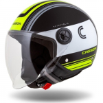 Motociklininko &scaron;almas Cassida Handy Metropolis Juoda/balta/juodai geltona/pilka
