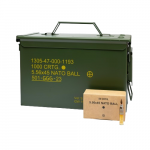 GGG 5,56x45mm NATO BALL, 62gr/4,00g 1000 vnt. metalinėje dėžėje