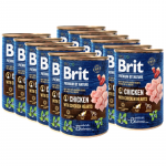 Brit Premium by Nature Vi&scaron;tiena su vi&scaron;tienos &scaron;irdelėmis 12x400g