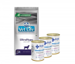 FARMINA Vet Life Dog Ultrahypo 12 kg + ENZO VET Hipoalerginė dieta su triu&scaron;iena &scaron;unims 3x400g