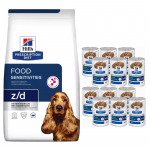 HILL'S PD Prescription Diet Canine z/d Food Sensitivities 3 kg + HILL'S PD Prescription Diet Canine z/d Food Sensitivities Original 12x370g