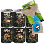 WILD FARM Monoproteinų mi&scaron;rių skonių 6x400g hipoalerginis maistas &scaron;unims