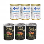 Wild Farm Monoprotein Pork 3x400g hipoalerginis maistas &scaron;unims + ENZO VET Hipoalerginė dieta su triu&scaron;iena &scaron;unims 3x400g