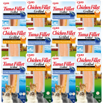 INABA Tunų filė katėms &ndash; Tunas tunų sultinyje 6x15g+ Vi&scaron;tienos filė katėms &ndash; Vi&scaron;tiena vi&scaron;tienos sultinyje 6x25g