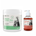 Vitamin Complex Max - Vitaminų ir mineralų kompleksas &scaron;unims ir katėms 300 g + LAB V La&scaron;i&scaron;ų aliejus &scaron;unims ir katėms 250ml