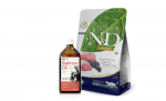 Farmina N&D Prime feline LAMB & BLUEBERRY ADULT 5 kg + Lab-V 100% la&scaron;i&scaron;ų aliejus įvairaus amžiaus &scaron;unims ir katėms 500ml &scaron;alto spaudimo