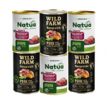Natua (&scaron;uo) &ndash; 3x400 g skardinė &ndash; Specialus monoproteininis kumpis &scaron;uniukams &ndash; Kumpis &scaron;uniukams + Wild Farm Monoprotein Pork 3x400g hipoalerginis maistas &scaron;unims