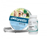 ELANCO Foresto Antkaklis katėms ir &scaron;unims sveriantiems mažiau nei 8 kg + LAB-V Immuno Hard - imuniteto stiprinimas &scaron;unims ir katėms 45 kapsulės