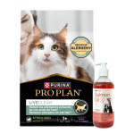 PRO PLAN LiveClear Maistas suaugusiems katėms po sterilizacijos, turtingas kalakutiena, 2,8  kg + LAB V La&scaron;i&scaron;ų aliejus &scaron;unims ir katėms 500ml