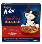 Felix &bdquo;Doubly Delicious&ldquo; kačių maistas su skaniu jautienos ir vi&scaron;tienos mi&scaron;iniu, 800 g