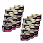 Miamor Feine Filets in jelly - drėgnas kačių ėdalas vi&scaron;tiena su kumpiu ir ryžiais 24x100g skardinė